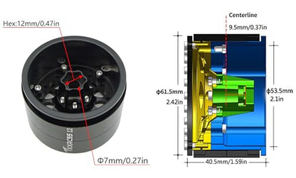 RC 2.2 Aluminum Alloy Beadlock Wheels and Tires Upgrades Accessories Rims for 1/10 SCX10 TRX4RC4WD and D90 RC Crawler Axial Remote Control Car (4pc) (Black) - color: Black