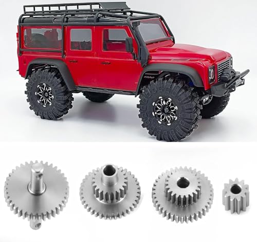 MOHERO Stainless Steel 9.7:1 Overdrive Transmission Gear Pinion Set for Tra-xxas 1/18 TRX4M Bronco Defender RC Crawler Car - color: 9.7:1