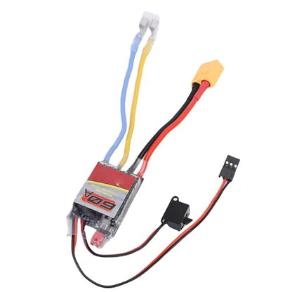 60A ESC RC Car Brushed Electric Speed Controller for 380 390 540 550 Motors, 2-3S Lipo Compatible with 1/10 1/12 1/16 Buggy Truck Crawler XT60