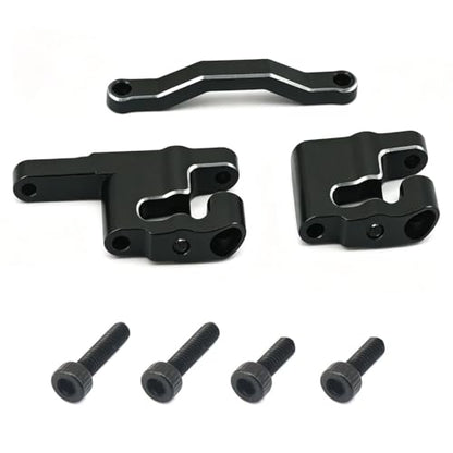 Aluminum Upgrade Parts Set for ARRMA 1/16 Mini Kraton 3S, Front/Rear Upper/Lower Arm, Gearbox Cover, Wing, Steering Link (Black Steering Set) - color: Black Steering Set