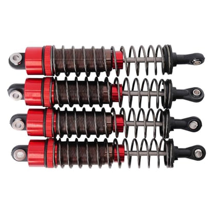 4PCS Oil Filled RC Shocks for 1/10 RC Cars, Adjustable Aluminum Shock Absorbers for Buggy Truggy Touring Drift Cars Monster Trucks (Red 95mm)