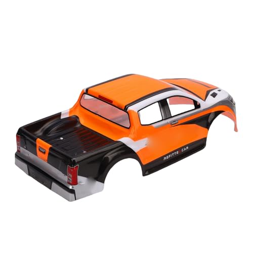 Bewinner 1/10 Scale RC Car Body Shell Painted Precut Universal for Pickup Truck 26cm Wheelbase Modification Sturdy PVC Protection - Blue (Orange) - color: Orange