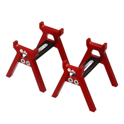 RC Car Stand Aluminum Alloy RC Car Static Display Stand RC Work Stand for 1/18 1/24 TRX4M FCX18 SCX24 FCX24 RC Car Upgrade Parts (Red) - color: Red
