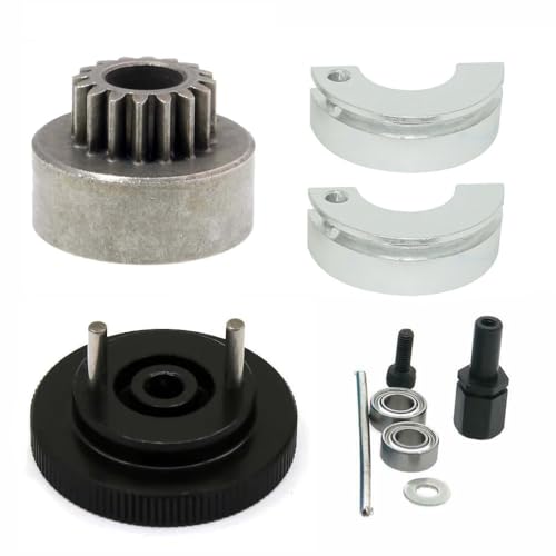 Krixis 1set Flywheel Clutch bell 16T Tooth Clutch Bell & Ball BeaR1ngs 10 * 5 * 4mm for 1/10 rc Nitro model car Engine parts - (Color: Choose 24)