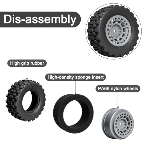 Pre-Glued 12mm Hex RC Wheels and Tires for 1/10 RC Short Course Truck, 4PCS | Compatible with 1/10 Arrma Senton Traxxas Slash Axial Losi Axial Redcat - color: Black Tires B+ Gray Wheels