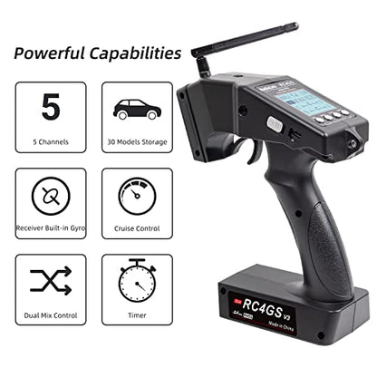 Radiolink RC4GS V3 2.4G 4 Channels RC Radio Transmitter and 2 Receivers R6FG/R4FGM Gyro Set for Crawler Truck Car Boat