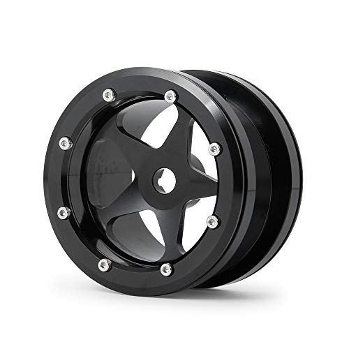 MOHERO 2.2” Alloy Beadlock Wheels Rims 40mm for 1/10 Axial Wraith 90018 90048 90053 RBX10 Gen7 Gen8 TRX6 SCX10-III RC Rock Crawler Upgrade Parts (Black) - color: Black