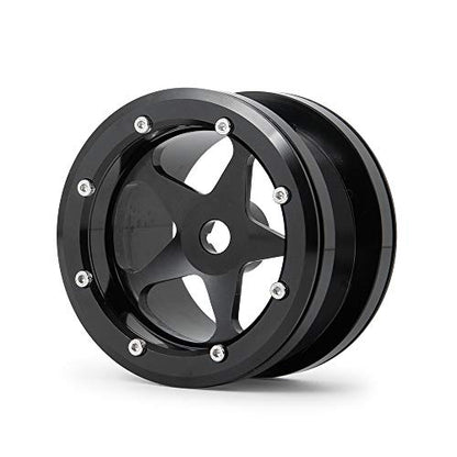 MOHERO 2.2” Alloy Beadlock Wheels Rims 40mm for 1/10 Axial Wraith 90018 90048 90053 RBX10 Gen7 Gen8 TRX6 SCX10-III RC Rock Crawler Upgrade Parts (Black) - color: Black