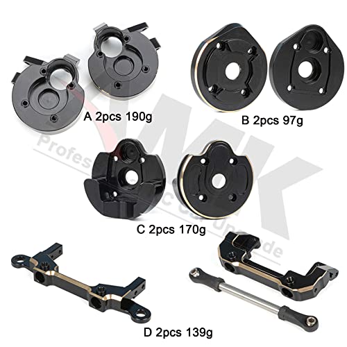 SCX10 Capra Brass Bumper, Brass Counter Weight Black Coating for Axial SCX10 III RC Crawler 1/10 SCX10 Capra Unlimited Trail Buggy UTB10 RTR 1.9 4WS Upgrade Part (D- 2pcs Bumper/Body Mounts) - color: D- 2pcs Utb10 Bumper / Body Mounts