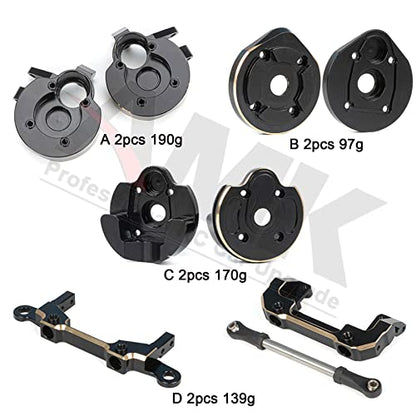 Brass Counter Weight for Axial Capra SCX10 III Capra Axle Housing Black Coating for RC Crawler 1/10 UTB10 Capra Unlimited Trail Buggy RTR 1.9 4WS Upgrade Part (A- 2pcs Steering Knuckles) - color: A- 2pcs Utb10 Steering Knuckles