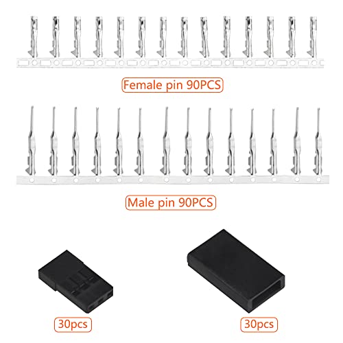 WMYCONGCONG 30 Kits Servo Extension Kit Servo Plug Connector Cable Wire Connector Male Female Kit w/ 16Ft 22Awg Wire Compatible with JR Futaba Style Connectors