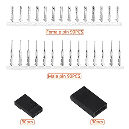 WMYCONGCONG 30 Kits Servo Extension Kit Servo Plug Connector Cable Wire Connector Male Female Kit w/ 16Ft 22Awg Wire Compatible with JR Futaba Style Connectors