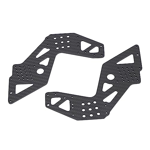 VBESTLIFE 2Pcs Chassis Side Panels, Anti Scratch Carbon Fiber RC Chassis Side Plate for 1:8 LMT 4WD Solid Axle RC Off Road Vehicles (Black)