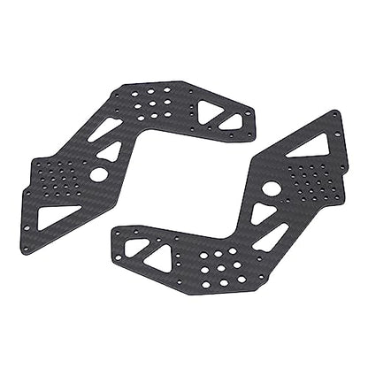 VBESTLIFE 2Pcs Chassis Side Panels, Anti Scratch Carbon Fiber RC Chassis Side Plate for 1:8 LMT 4WD Solid Axle RC Off Road Vehicles (Black)