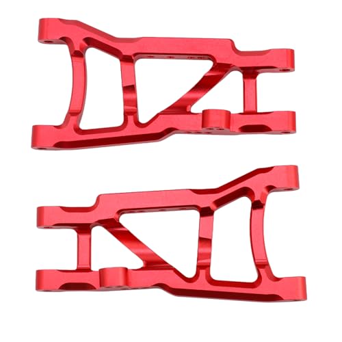 Aluminum Rear Suspension A-Arms Set Upgrade Parts for Traxxas 1/10 Slash 2WD RC Car (Red) - color: Red