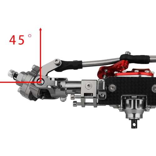 CNC Anodized Complete Front & Rear Portal Axle for 1/10 RC Crawler Car Axial SCX10 II Deadbolt 90046 90047 SCX10 90028 90027 Metal Upgrade Parts (Titanium) - color: Titanium