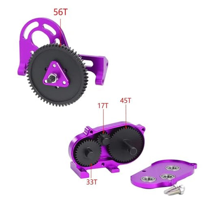 RC Car Upgrade Parts for SCX10 1/10 RC Crawler Car Parts Accessories Prefixal Gearbox Overdrive Transfer Case Transmission - color: Purple