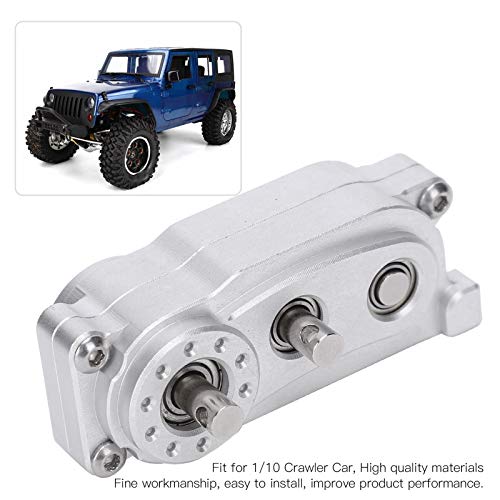 1/10 RC Transfer Case Replacement, Metal Chassis Frame Accessory, CNC Machined Aluminum Alloy Gearbox for 313mm Wheelbase Crawler Car, High Performance Upgrade Part with Anodized S (Silver) - color: Silver