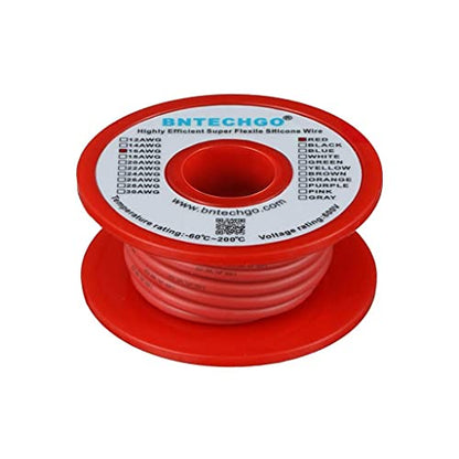 BNTECHGO 16 Gauge Silicone Wire Red 25ft Stranded Tinned Copper Wire | Flexible 16 AWG Stranded Wire Silicone Rubber Insulation For RC Models, Drone, Robot, Battery, EV Charger, 3D Printer, DIY - color: 16 gauge silicone wire red, size: silicone wire 25ft