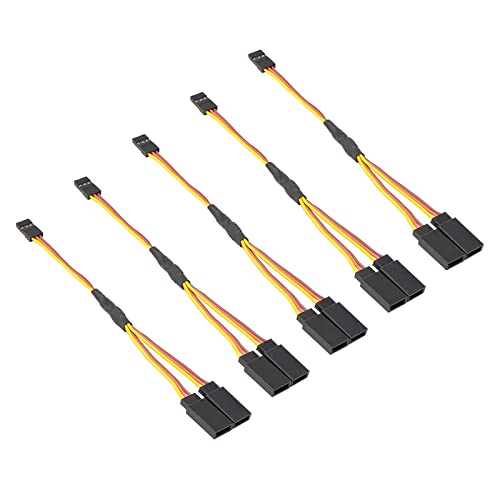 15cm RC Servo 1 to 2 Y Cables Male to Female Extension Lead Wire Cable for KK MWC Eagle Control Board Pack of 5 Set