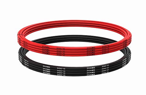TUOFENG 20 AWG Silicone Wire Kit - 20ft | 10ft Black/Red, Hook Up Cable - size: 20 awg 2 colors each 10ft