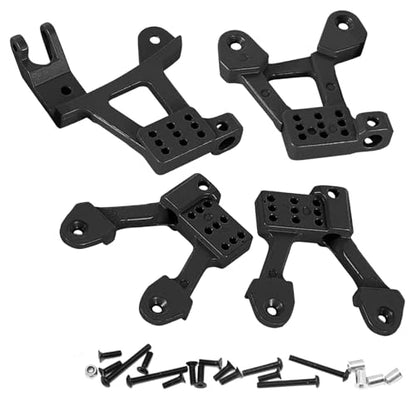 RC Shock Tower Shocks Hoops Upgrades Part for 1/10 SCX10 II 90046 90047 Crawlers Truck Car,4PCS Aluminum Rear Front RC Shocks Tower Shock Hops Up (Black) - color: Black