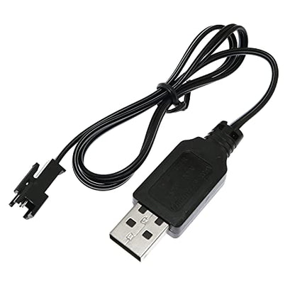 1PC USB Charger Power Adapter Cable for 4.8V NiCd or NiMH Battery 1:18 4WD Off Road Car Vehicle SM 2P USB 4.8V 2