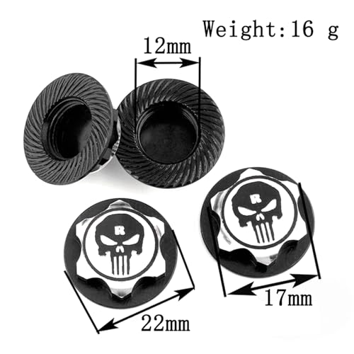 GoolRC 4PCS 17mm Wheel Nuts Dustproof Non-Slip Wheel Nuts Set Remote Control Car Metal Mount Nuts Replacement for Traxxas X-Maxx Summit 1/8 Buggy Truck Accessories - color: Black
