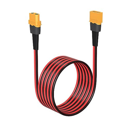 ELFCULB 10AWG 20FT XT60 Extension Cable 2 6 10 20 35 50 75 100FT XT60 Female to Male Connector for RC Battery Portable Power Station Solar Panel(20FT) | XT60 connector cable with stranded tinned copper wire for battery charging, power distribution, and eq