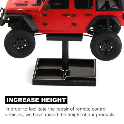 kingsea RC Car Work Stand 360° Rotation Body Mounts RC Repair Tool Set Aluminum Alloy RC Work Stand for 1/18 1/24 RC Car Truck Buggy (Black) - color: Black