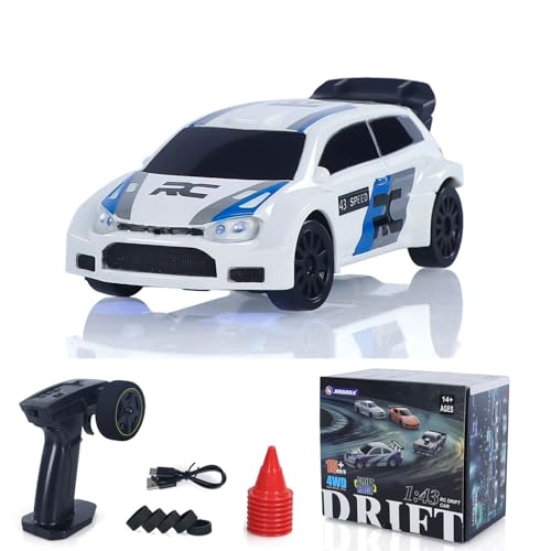 US in Stock, 2.4G 1:43 High Speed Radio Controlled Racing Car RC Drift Vehicle 4WD RTR Mini Model Lipo Battery Radio Battery Hobby Grade Model for Birthday, for Ages 14+