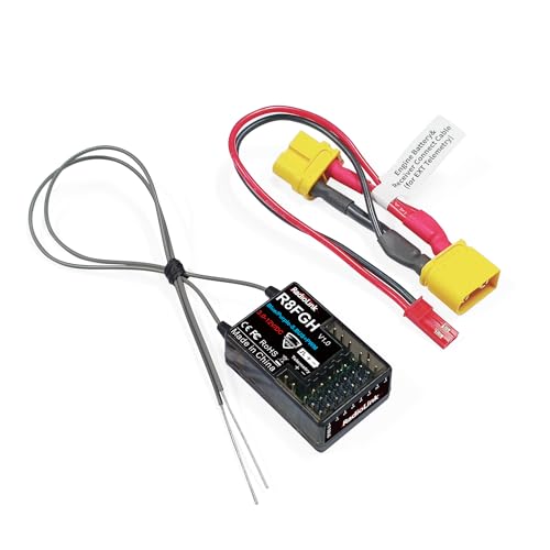Radiolink R8FGH 2.4Ghz 8 Channels Gyro Receiver with Voltage Telemetry up to 14s/58.8V, 3ms Latency, Waterproof RX for RC Crawler Car Boat Radio Controller RC8X/RC6GS/RC4GS/T8FB/T8S/T12D/T16D