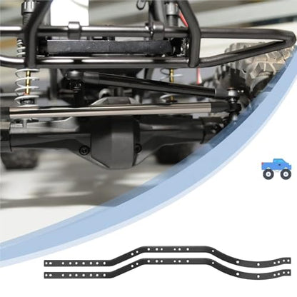 Rc Parts Compatible with Axial for Scx10 90027 for Scx10 II 90046 90047 RC Car Crawler Truck Vehicle Model 2Pcs Set Steel for Chassis Frame Rails