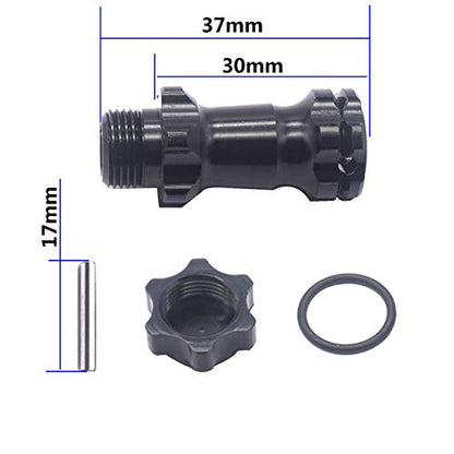 4Pack ShareGoo Aluminum 17mm Wheel Hex Hub 30mm Extension Adapter Drive Hub with 12mm Anti-Dust Cap Compatible with HPI HSP Axial Traxxas Himoto 1/8 RC Car Buggy Monster Truck