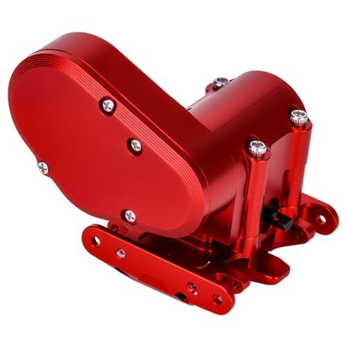 Ultralight Aluminum Transmission Skid Plate Kit,Gearbox with Metal Gears Set for 1/30 Axial SCX30 Upgrade Parts (Red) - color: Red
