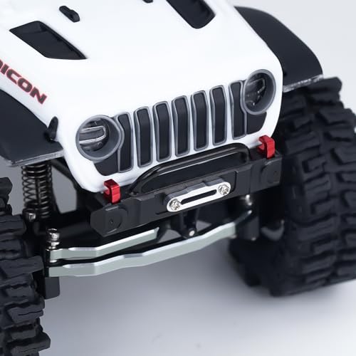 DJX Aluminum SCX30 Front & Rear Bumper w/Red Tow Hook for 1/30 Axial SCX30 Jeep Wrangler JLU Upgrades