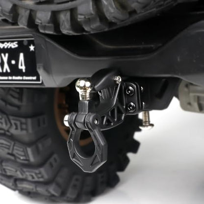 Metal Adjustable RC Trailer Hitch Tow Hook for 1/8 1/10 TRX4 SCX10 KM Tank Crawler Truck Upgrade Part Accessories(Black) - color: Black