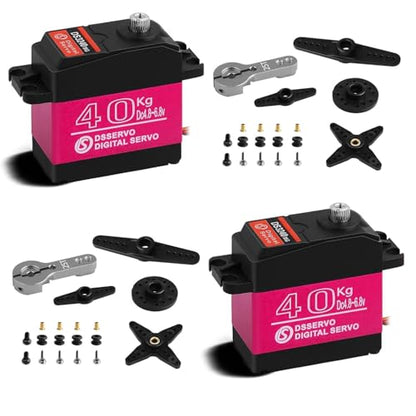 2Pack Servo 40kg Digital Servo High Torque RC Parts for 1/10 Scale RC Cars & Crawlers Slash 4x4 4x4 VXL TRX-4 SCX10 III Everest-10,Steering RC Servo Waterproof (2PCS-40kg-270 Degree)