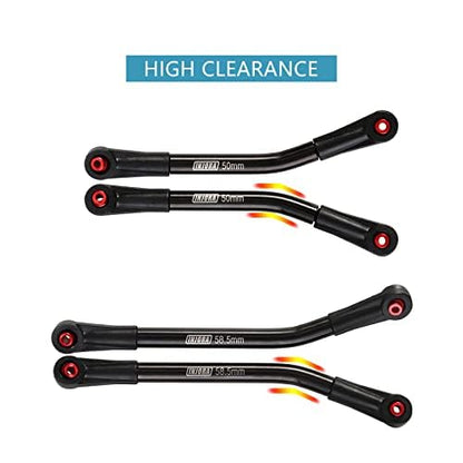 INJORA Steel 4 Links Set for SCX24 C10 JLU Bronco Base Camp 4Runner (Black) - color: Black