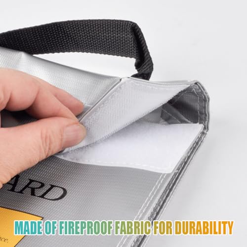 Fireproof Explosionproof Battery Storage Guard Pouch for Lipo Charge and Storage (7.09 * 9.06 * 2.17in) - size: 7.87 * 9.06 * 2.17in