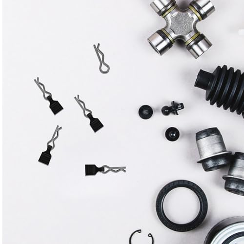 Uonlytech 1/24 Scale Rc Car Body Clips Pull Tabs, Aluminum Alloy Anti-Rotation Pins for Secure Shell Attachment, Easy-Remove Retainer Set for Rc Truck Accessories, Black