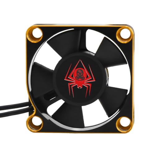 RC Car Metal Motors Cooling Fan 25mm 30mm 35mm 40mm 50mm RC Heatsink 28000RPM ESC Cooling Fans Glod-Black for 1/8 1/10 1/12 Truck Off Road Crawler Car 540 550 Brushless OR Brushed (50mm)