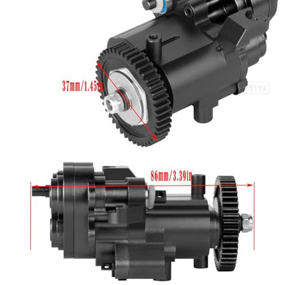 Aluminum Transmission Gearbox with Internal Gears Upgrades Part for 1/10 TRX-4 TRX-6 RC Crawler,Alloy 2 Speed Transmission Gearbox,Black - color: Black - (Alloy Transmission)
