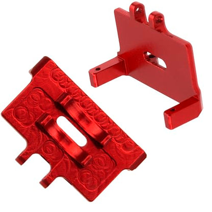 ShareGoo Aluminum Servo Mount Servo Horn w/Steering Link Set Upgrade Parts Compatible with Emax ES08MA II Servos Axial SCX24 1/24 RC Crawler (Red) - color: Red