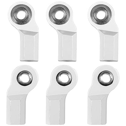 6Pcs Vgoohobby Metal M3 Tie Rod End Bend Ball Head Holder Link Compatible with Axial SCX10 Traxxas TRX4 Tamiya CC01 Axial SCX10 1/10 RC Car (Silver) - color: Silver
