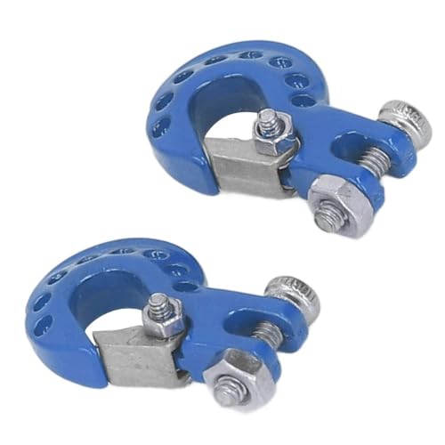 RC Car Tow Hook and Trailer Chain Set, Metal Recovery Style Scale Accessory for 1/10 RC Crawler SCX10 D90 D110 TF2 TRX4 - color: Blue