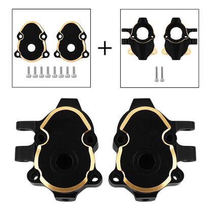 Heavy Duty Brass Steering Knuckles + Front Axle Weights Cover for Redcat Ascent-18 1/18 RC Crawler Upgrades Parts, 50g/Set (Front)