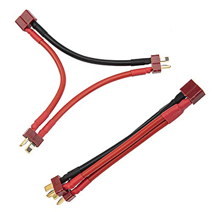 ShareGoo 12AWG 10cm T Plug Serial Series Connector & T Plug Parallel Y-Harness Adapter Silicone Wire for RC Multicopter Quadcopter Car