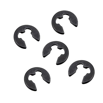Hobbypark 100-Pack 1/8" E Clips 2.5mm Fastener Black for HSP Redcat Himoto Team Associated Axial Traxxas RC Model Car Hardware Parts Replacement