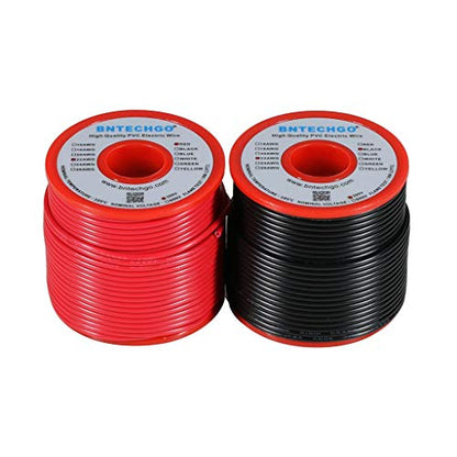 BNTECHGO 22 Gauge PVC 1007 Solid Electric Wire Red and Black Each 100 ft 22 AWG 1007 Hook Up Tinned Copper Wire - color: Red and Black, size: 22 Gauge 100ft